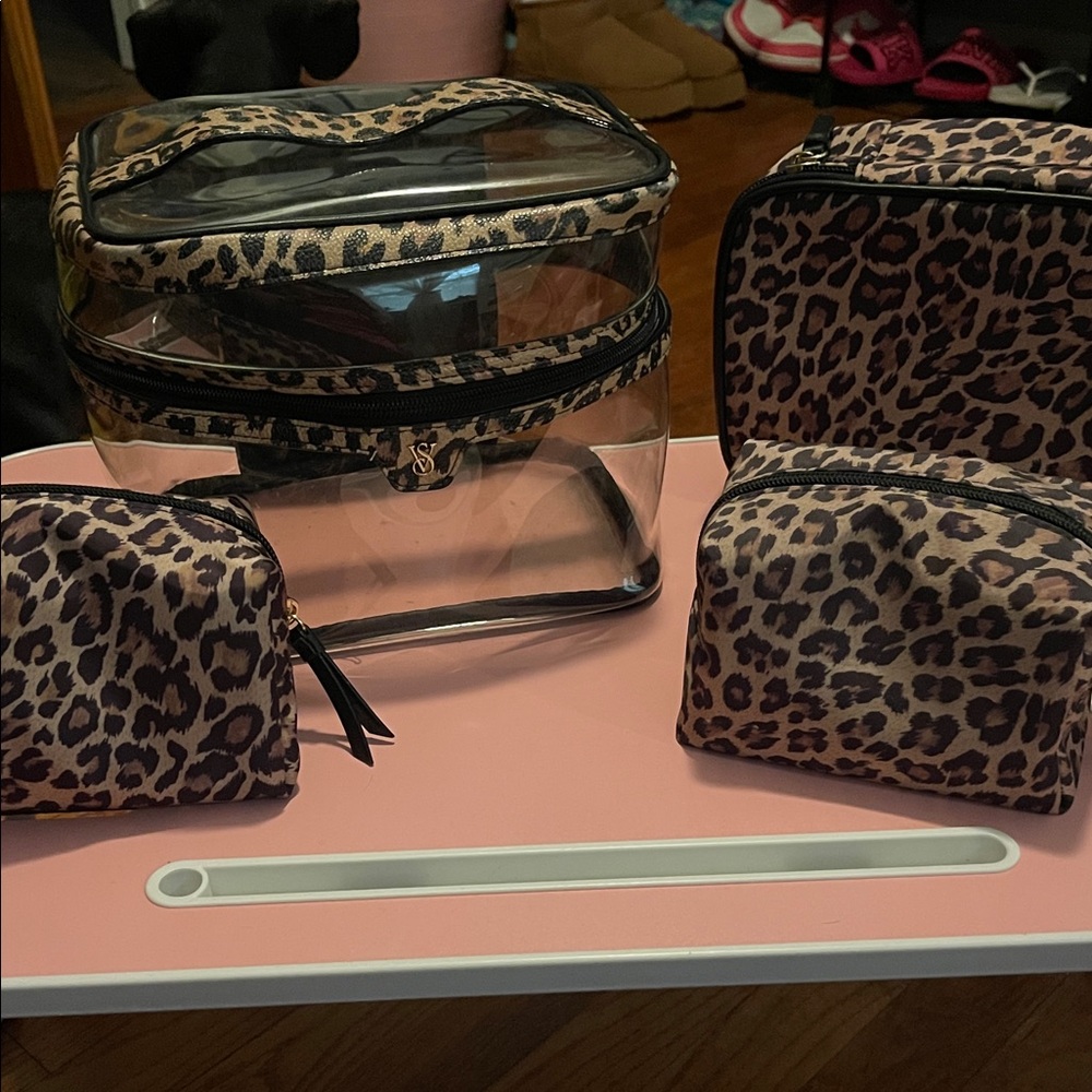 Victoria's Secret Leopard Print Bag with Gold Accent